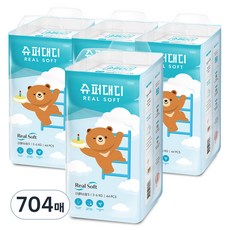 SUPER DADDY Real Soft黏貼型尿布, 小型(S), 704張