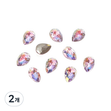 Beauty Flow 極光粉紅美甲方鑽 V形切割水鑽飾品 7 x 10mm 10入, 2個, A10 水滴