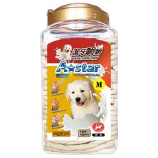 A star 牛奶潔牙嚼嚼棒 M 18週以上幼犬/成犬/老犬, 牛奶, 1.55kg, 1桶