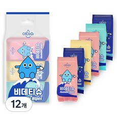 iSOO 迷你便攜式潔膚濕巾 隨機出貨, 12個, 55g, 10張