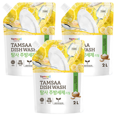 Tamsaa 小蘇打蔬果碗盤清潔液補充包, 2L, 3包