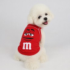 Grooming Dog 寵物涼感M字背心卡通圖案夏季服飾, 紅色, 1個