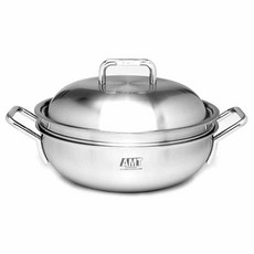 AMT Pro Medical系列316不鏽鋼附蓋炒鍋+蒸盤組, 28cm, 1組