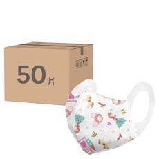 順易利 幼童寬耳立體醫用口罩 XS, 公主城堡, 50片, 1盒
