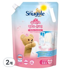 Snuggle 熊寶貝 室內晾曬衣物柔軟精 柔和陽光香 補充包, 2個, 2.6L