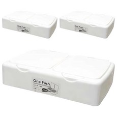 YAMADA 壓式雙開小物盒 3入, 壓式雙開 白色, 1組