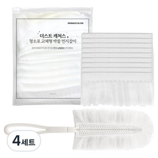 모나코올리브 청소포 교체형 싹쓸 먼지제거기 핸들 + 리필 10p, 4세트