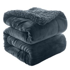 寢室安居 純色英式保暖羊羔絨 輕柔法蘭絨雙層暖暖毯被, 布里斯托灰