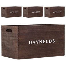 dayneeds 日需百備 專屬木製收納箱2個, 胡桃木色, 2組