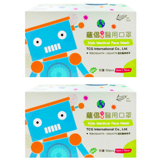 TCG 蘊倡 兒童醫用口罩, 紫色, 50片, 2盒
