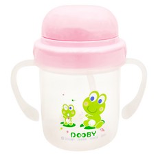 DOOBY 大眼蛙 新 彈跳喝水杯, 粉色, 280ml, 1個