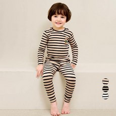 unifriend 童款泰迪熊圖案彈力刷毛九分袖衛生衣長褲套裝