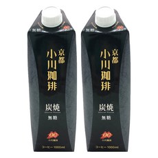 小川 京都炭燒咖啡 無糖, 1L, 2瓶