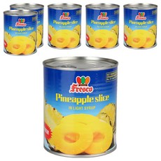 프레스코 파인애플슬라이스 통조림, 830g, 6개