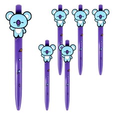 라인프렌즈 BT21 피규어젤펜 0.5mm, 코야, 6개