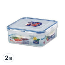 LocknLock 樂扣樂扣 塑膠保鮮盒 HPL823C-CHS NTL 18 方形微波爐可用, 2個