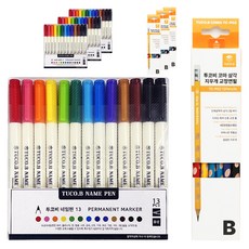 TUCO.B 12色簽字筆 13入 + Coma 矯正用三角握桿鉛筆 B TC-P02 12入組, 4套, 混色