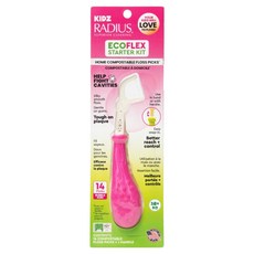 RADIUS 雷迪兒 EcoFlex 兒童手柄牙線, 粉紅色, 14個