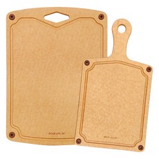 GOLD LIFE 酷澎獨家款 高密度不吸水木纖維砧板2件組, 大砧板 + 單柄砧板, 1組