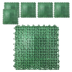 PMU 必美優 浴室組合墊 Set 6入, 30 x 30 x 厚1.2cm, 綠色, 1組