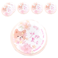 CARD LOVER 信的戀人 櫻花時系列 燙金和紙膠帶 30mm x 5m, 動物聚會, 6個