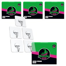 몬스터겔 무타공 부착식 후크 5p, 4세트