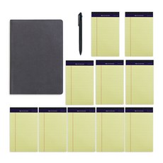 A5筆記本+A5筆記紙 50張 10入+3色原子筆, Pad folio（灰色）、Legal Pad（隨機發貨）, 1套