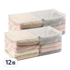 棉被衣物透明收納袋 XL 大號, 透明色, 12個