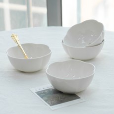 Syracuse CHINA Nature Freeze 穀物碗 14cm, 白色, 4個