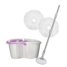 WHOLE HEIGHT 闔樂泰 迷你轉轉拖 4件組 不鏽鋼材質 手壓式脫水, 1組