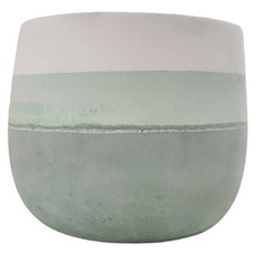 中圓底水泥盆, 10.5 x 9cm, 綠色調三色, 1個