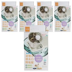 UdiLife 優的生活大師 流理臺排水口除垢錠, 居家衛生守護對策, 溫和配方, 有效去污, 20g, 5盒