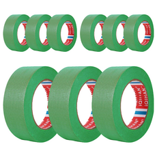 iQIHAN 彩色遮蔽紙膠帶 25mm x 15m, 9個, 綠色