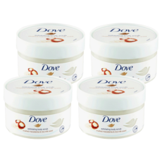 Dove 多芬 身體磨砂膏，澳洲堅果+米奶，溫和去角質, 225g, 4罐