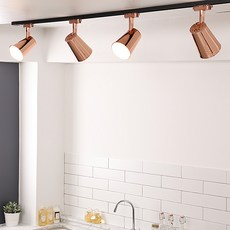 그라시아 LED겸용 더블락 레일조명 4등 일자형 세트, 로즈골드