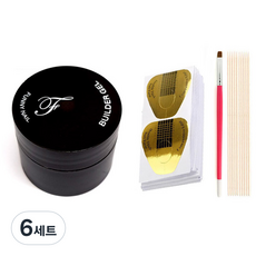 指甲延長套件, Builder Gel 12g + 凝膠泡沫紙 100p + 指甲刷 + 木棒 10p, 6組