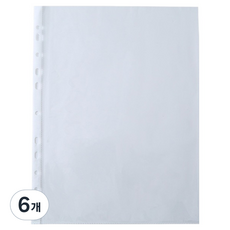제이제이 클리어파일 리필 속지 A4, 6개, 100매입