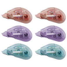 Dong-A PMS 雙面膠帶 3入組 6mm x 6m, 2套, 粉紅色, 紫色, 藍色