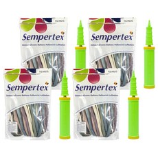 셈퍼텍스 요술풍선 260S 파스텔더스크 100p + 손펌프 라임그린 세트, 파스텔더스크 크림, 파스텔더스크 로즈, 파스텔더스크 로럴그린, 파스텔더스크 블루, 파스텔더스크 라벤더, 4세트