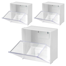 磁吸收納盒 透明磁鐵小物收納 日本Inomata株式會社, 方款 白色, 1組