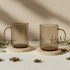 리빙메이트 트라이탄컵 손잡이형 410ml, 스모그, 2개