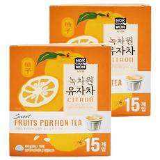 NOKCHAWON 綠茶園 蜂蜜風味柚子茶球, 15顆, 30g, 2盒