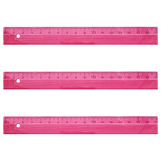 Raymay 藤井 細長直尺 17cm, 粉色, 3支
