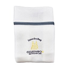 GOZENBO 御膳坊 加厚刺繡方形洗衣袋 大, 白色, 1個