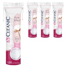 Cleanic 柔軟圓形化妝棉, 120張, 4個