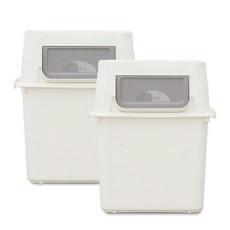 Living Smile 坦克大型分類回收桶, 象牙白, 2個