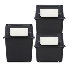 리빙스마일 탱크 분리수거함 중형 2p + 대형, 블랙, 1세트