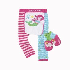 ZOOCCHiNi 彈性包屁褲襪 膝蓋防護 臀部加寬設計, 12~18m, 美人魚