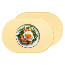 SSONGKIM 易清洗矽膠餐墊, 39 x 26.5 cm, 黃色, 2個