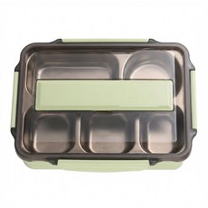頂規不鏽鋼分隔式便當盒, 北歐綠, 1個